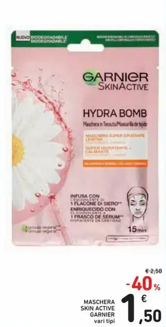 Spazio Conad Garnier Maschera Skin Active offerta