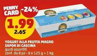 PENNY Yogurt alla frutta magro SAPOR DI CASCINA offerta