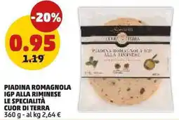 PENNY Piadina romagnola igp alla riminese LE SPECIALITÀ CUOR DI TERRA offerta