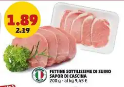 PENNY Fettine sottilissime di suino SAPOR DI CASCINA offerta