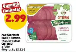 PENNY Carpaccio di carne bovina tagliofresco CITTERIO offerta