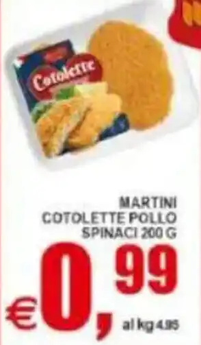 Pewex Martini cotolette pollo spinaci offerta