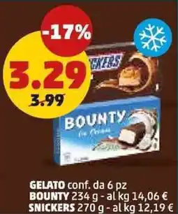 PENNY Gelato BOUNTY,SNICKERS offerta