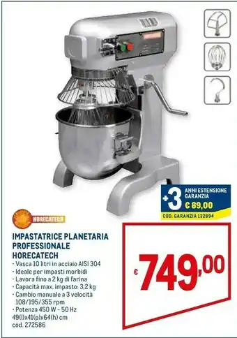 Metro Impastatrice offerta