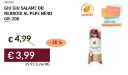 Prezzemolo e Vitale Giu giu salame dei nebrodi al pepe nero offerta