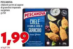MEGA PESCANOVA chele di surimi al sapore di granchio impanate surgelate offerta