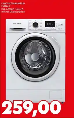 MEGA LAVATRICE SANGIORGIO FS812A9 offerta