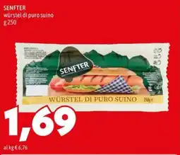 MEGA SENFTER würstel di puro suino offerta