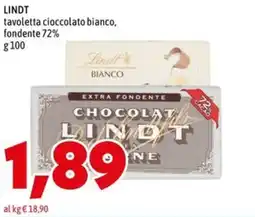 MEGA LINDT tavoletta cioccolato bianco, fondente 72% offerta