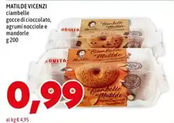 MEGA MATILDE VICENZI ciambelle gocce di cioccolato, agrumi nocciole e mandorle offerta