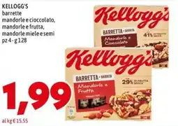 MEGA KELLOGG'S barrette mandorle e cioccolato, mandorle e frutta, mandorle miele e semi offerta