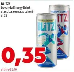 MEGA BLITZ! bevanda Energy Drink classica, senza zuccheri offerta