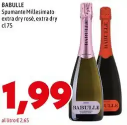 MEGA BABULLE Spumante Millesimato extra dry rosè, extra dry offerta
