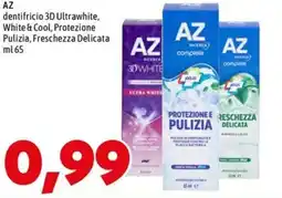 MEGA AZ dentifricio 3D Ultrawhite, White & Cool, Protezione Pulizia, Freschezza Delicata offerta