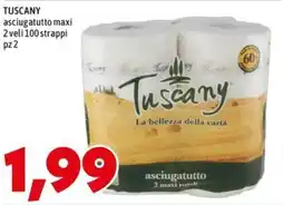 MEGA TUSCANY asciugatutto maxi 2 veli 100 strappi offerta