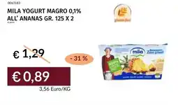 Prezzemolo e Vitale Mila yogurt magro 0,1% all' ananas offerta