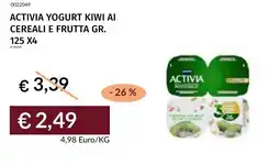 Prezzemolo e Vitale Activia yogurt kiwi ai cereali e frutta offerta