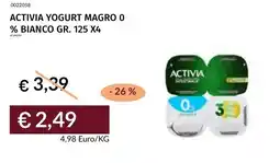 Prezzemolo e Vitale Activia yogurt magro 0 % bianco offerta