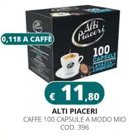 Altasfera Alti piaceri caffe 100 capsule a modo mio offerta
