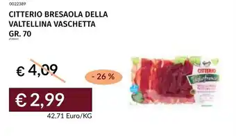 Prezzemolo e Vitale Citterio bresaola della valtellina vaschetta offerta
