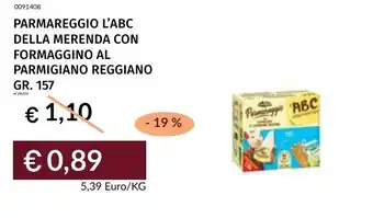 Prezzemolo e Vitale Parmareggio l'abc della merenda con formaggino al parmigiano reggiano offerta