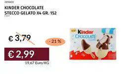 Prezzemolo e Vitale Kinder chocolate stecco gelato x4 offerta