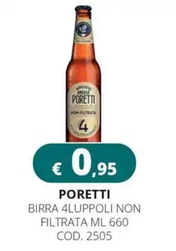 Altasfera Poretti birra 4luppoli non filtrata offerta