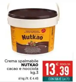 Altasfera Crema spalmabile NUTKAO cacao e nocciola offerta