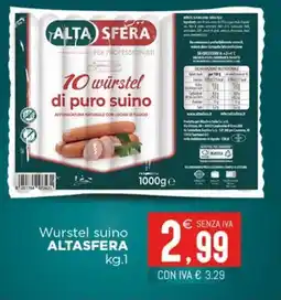 Altasfera Wurstel suino ALTASFERA offerta