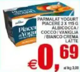 Pewex Parmalat yogurt piacere albicocca/cocco/vaniglia/bianco cremma latte offerta