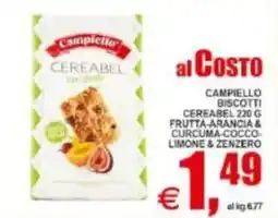 Pewex Campiello biscotti cereabel frutta arancia & curcuma cocco limone & zenzero offerta