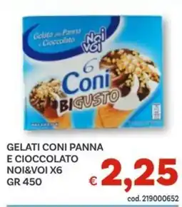 Vivo Supermercati Gelati coni panna e cioccolato NOI&VOI offerta