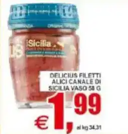 Pewex Delicius filetti alici canale di sicilia offerta