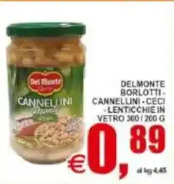 Pewex Delmonte borlotti cannellini, ceci lenticchie in vetro offerta