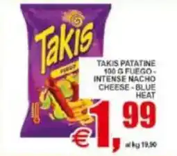 Pewex Takis patatine fuego, intense nacho cheese, blue heat offerta