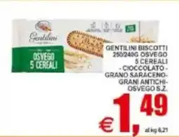 Pewex Gentilini biscotti osvego 5 cereali cioccolato offerta