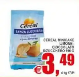 Pewex Cereal minicake limone cioccolato s/zucchero offerta