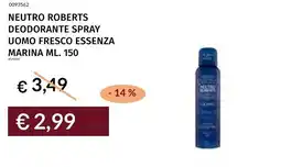 Prezzemolo e Vitale Neutro roberts deodorante spray uomo fresco essenza marina offerta
