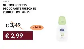 Prezzemolo e Vitale Neutro roberts deodorante fresco te verde e lime offerta