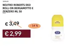 Prezzemolo e Vitale Neutro roberts deo roll-on bergamotto e zenzero offerta