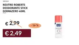 Prezzemolo e Vitale Neutro roberts deodorante stick dermazero offerta
