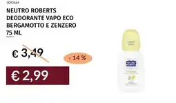 Prezzemolo e Vitale Neutro roberts deodorante vapo eco bergamotto e zenzero offerta