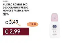 Prezzemolo e Vitale Nuetro robert eco deodorante fresco monoi e fresia spray offerta