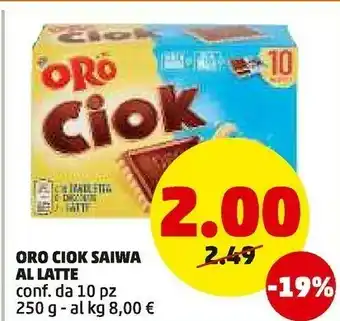 PENNY Saiwa - oro ciok con tavoletta di cioccolato al latte 250 g(ml) offerta