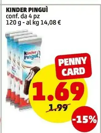 PENNY Kinder pinguì lampone 128 g(ml) offerta