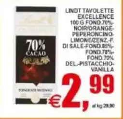 Pewex Lindt tavolette excellence fond. 70% offerta