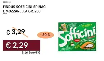Prezzemolo e Vitale Findus sofficini spinaci e mozzarella offerta