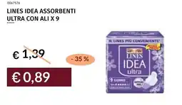 Prezzemolo e Vitale Lines idea assorbenti ultra con ali x 9 offerta
