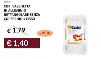 Prezzemolo e Vitale Cuki vaschetta in alluminio rettangolare senza coperchio offerta