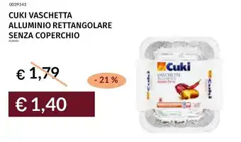 Prezzemolo e Vitale Cuki vaschetta alluminio rettangolare senza coperchio offerta